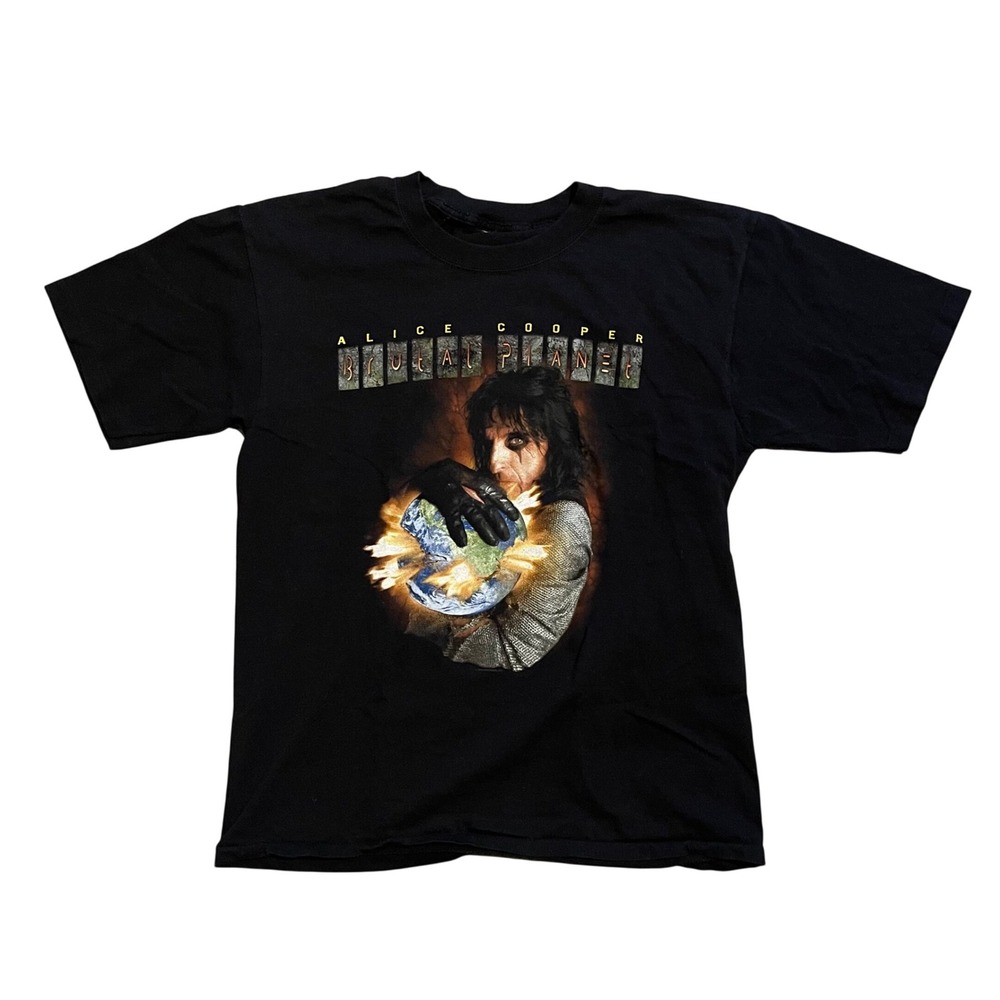Vintage Alice Cooper Brutal Planet 2000 Tour Shirt Mens Black Graphic Tee Large